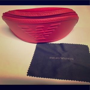 Emporio Armani Bold Red Sunglasses Case